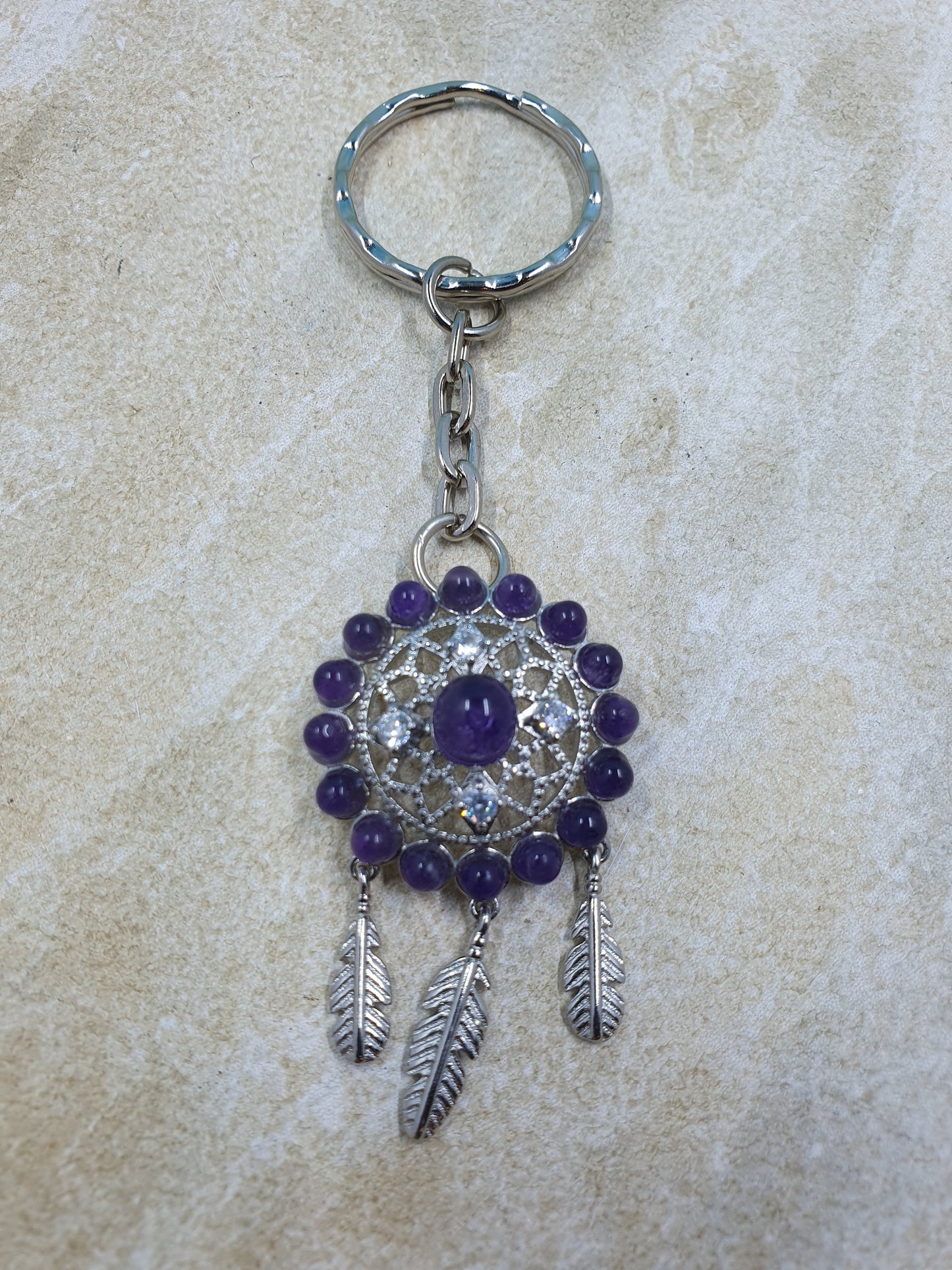 Amethyst Dreamcatcher Keychain