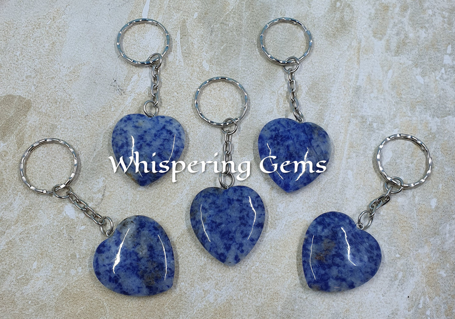 Lapis Lazuli Heart Keychains