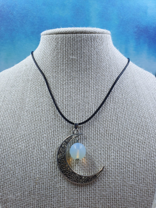 Opalite Half Moon Necklace