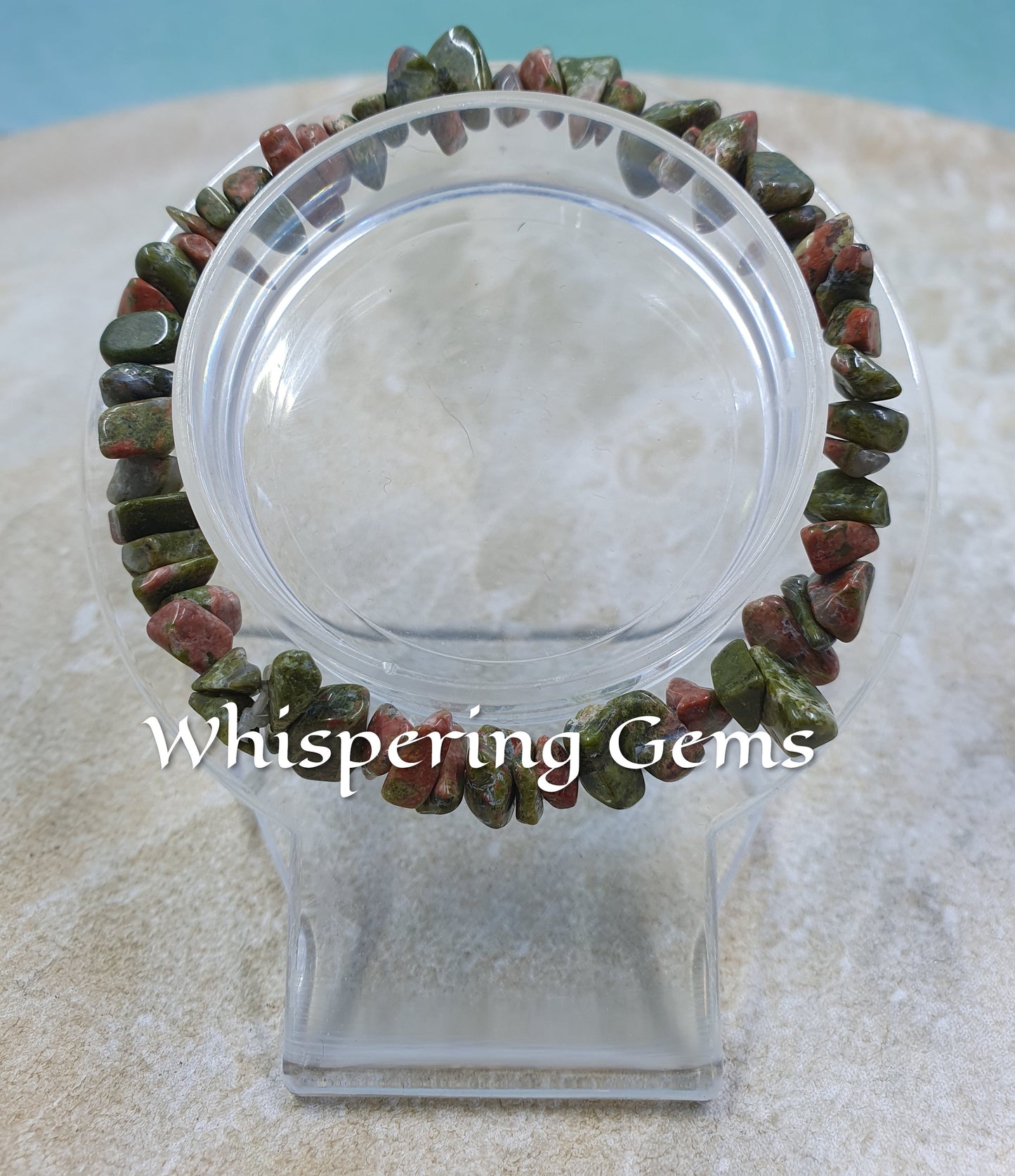 Unakite Crystal Chip Bracelet