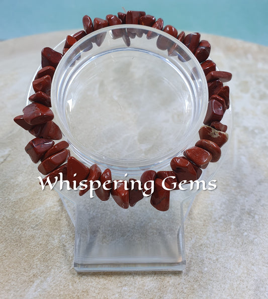 Red Jasper Crystal Chip Bracelet