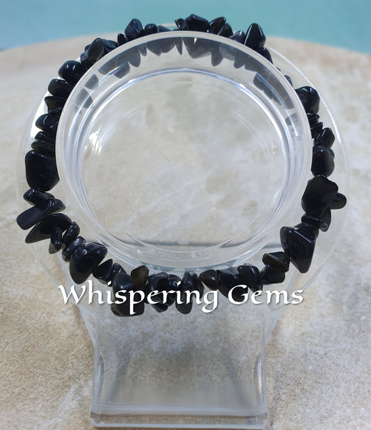 Hematite Crystal Chip Bracelet