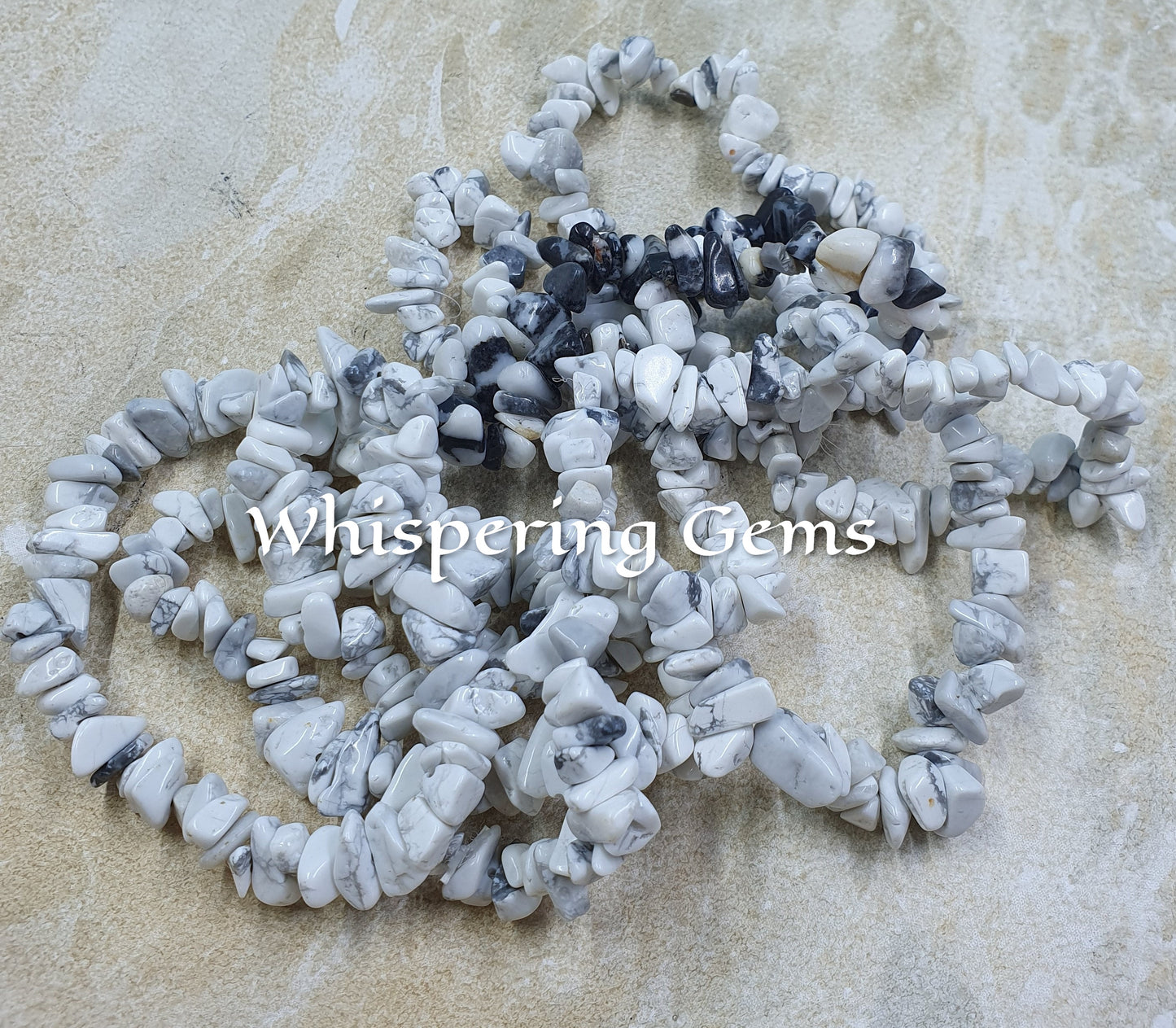 Howlite Crystal Chip Bracelet