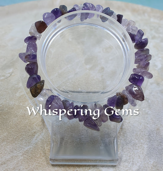 Amethyst Crystal Chip Bracelet