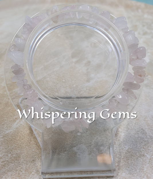 Rose Quartz Crystal Chip Bracelet