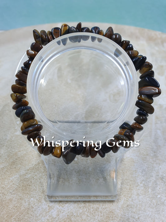 Tigers Eye Crystal Chip Bracelet