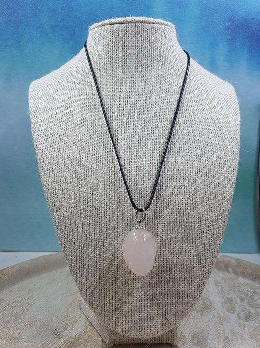 Rose Quartz Pendant Necklace #2