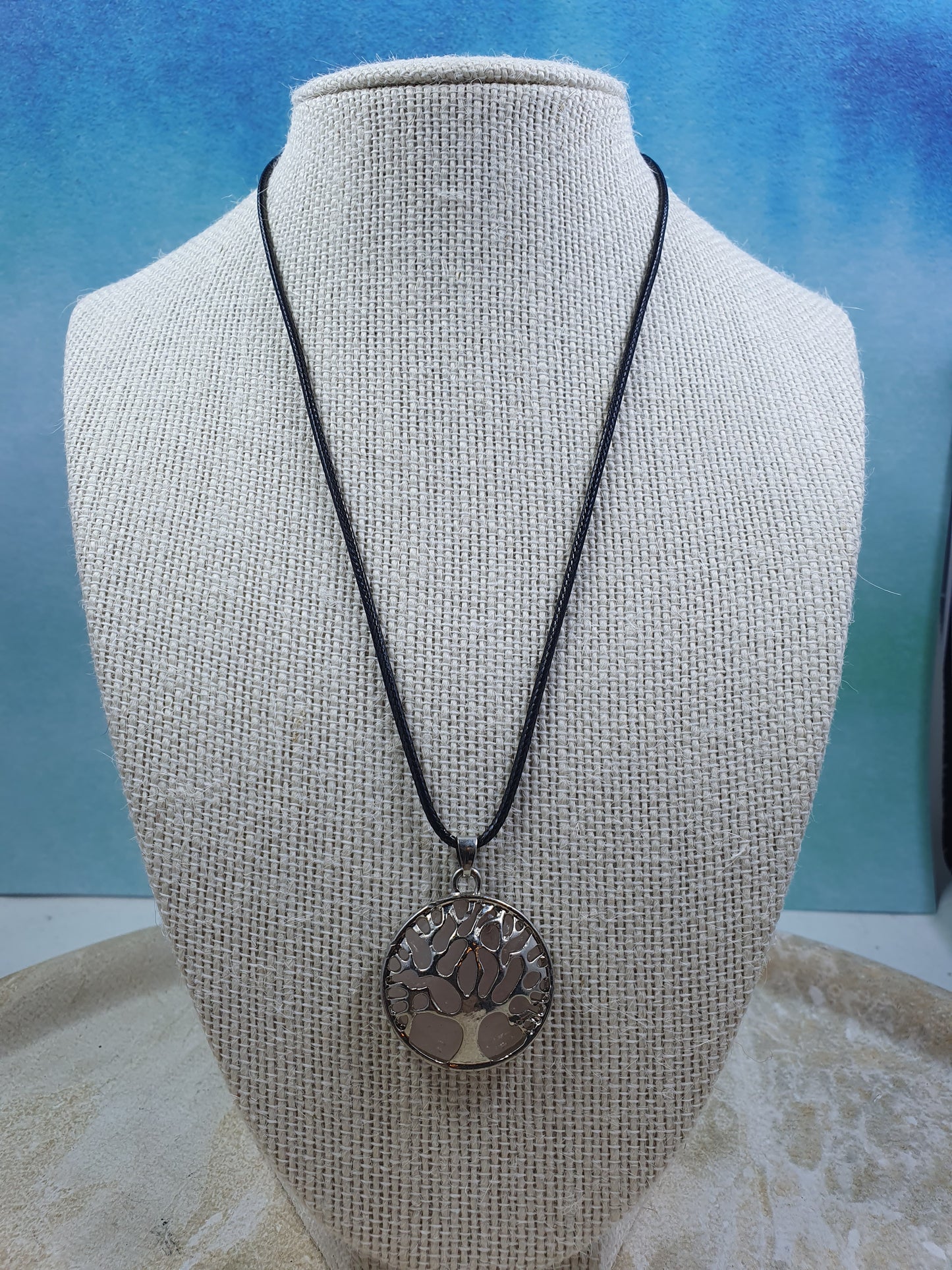 Rose Quartz Tree of Life Pendant Necklace #1