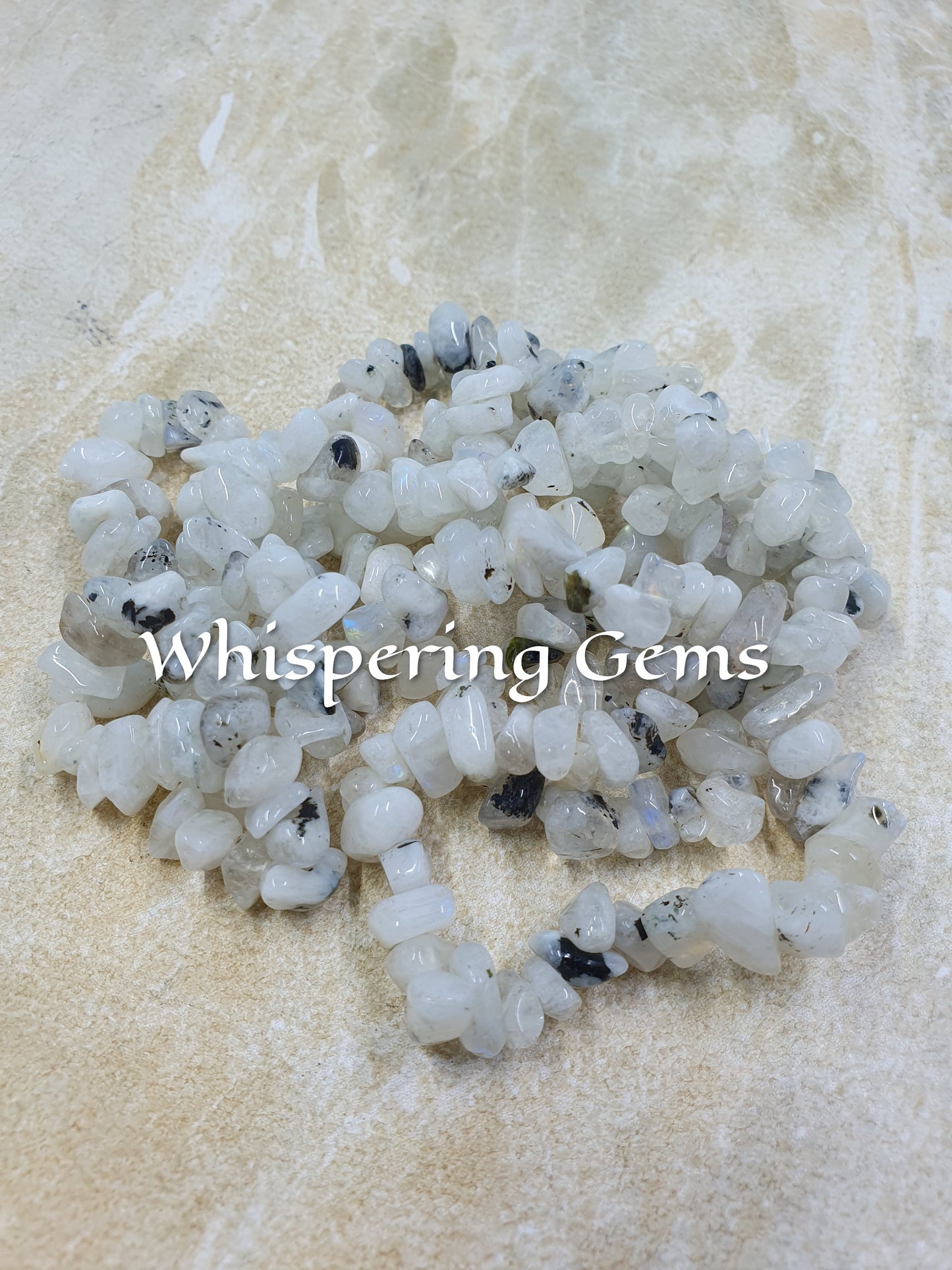 Rainbow Moonstone Crystal Chip Bracelet