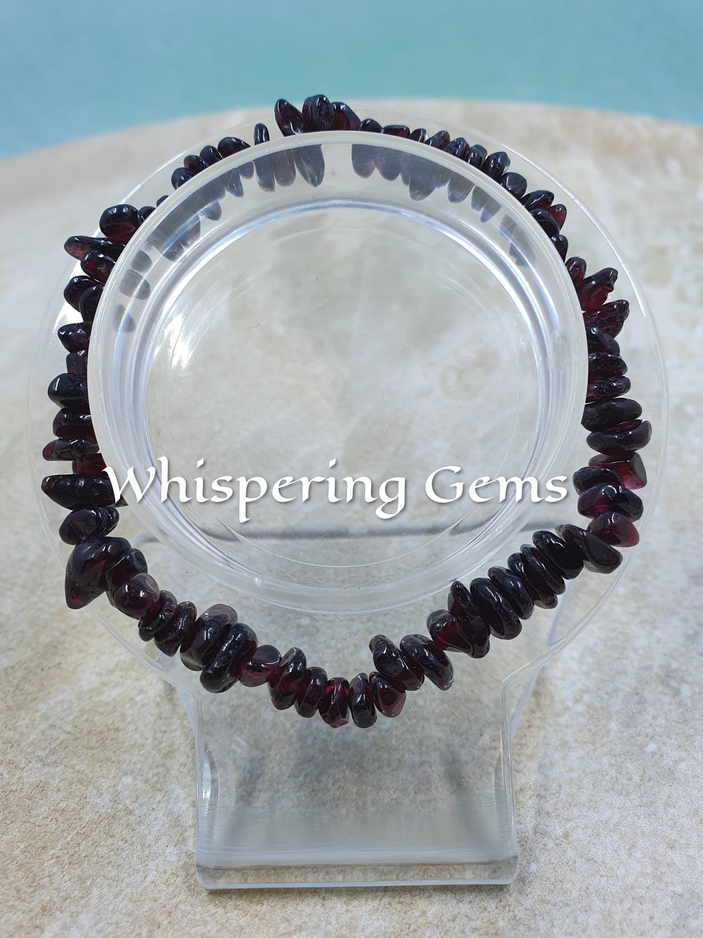 Garnet Crystal Chip Bracelet