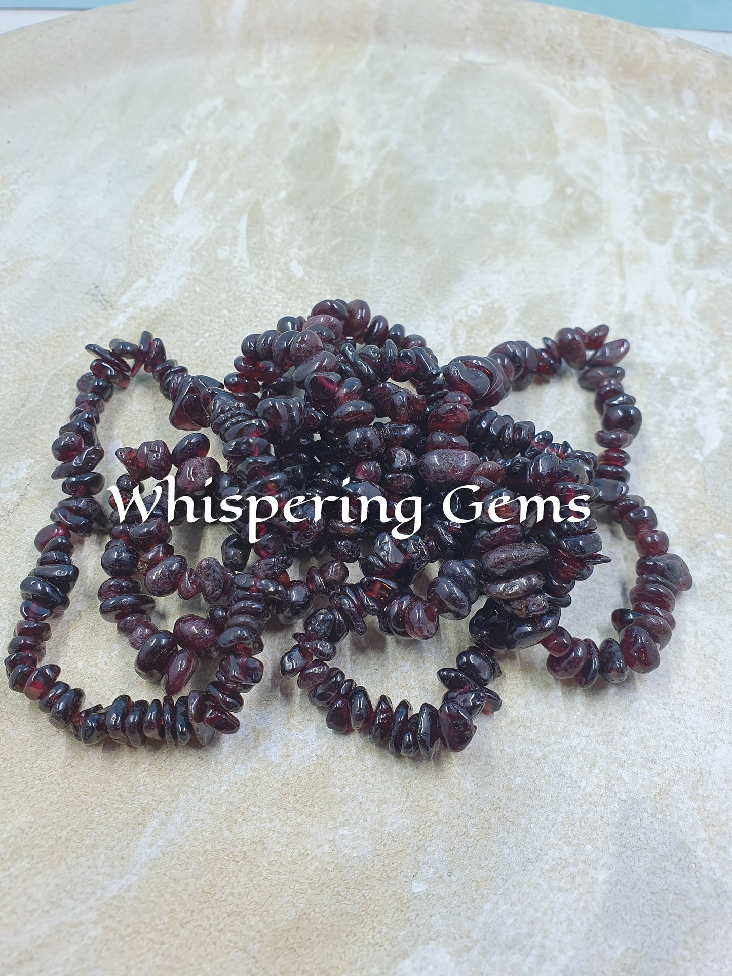 Garnet Crystal Chip Bracelet