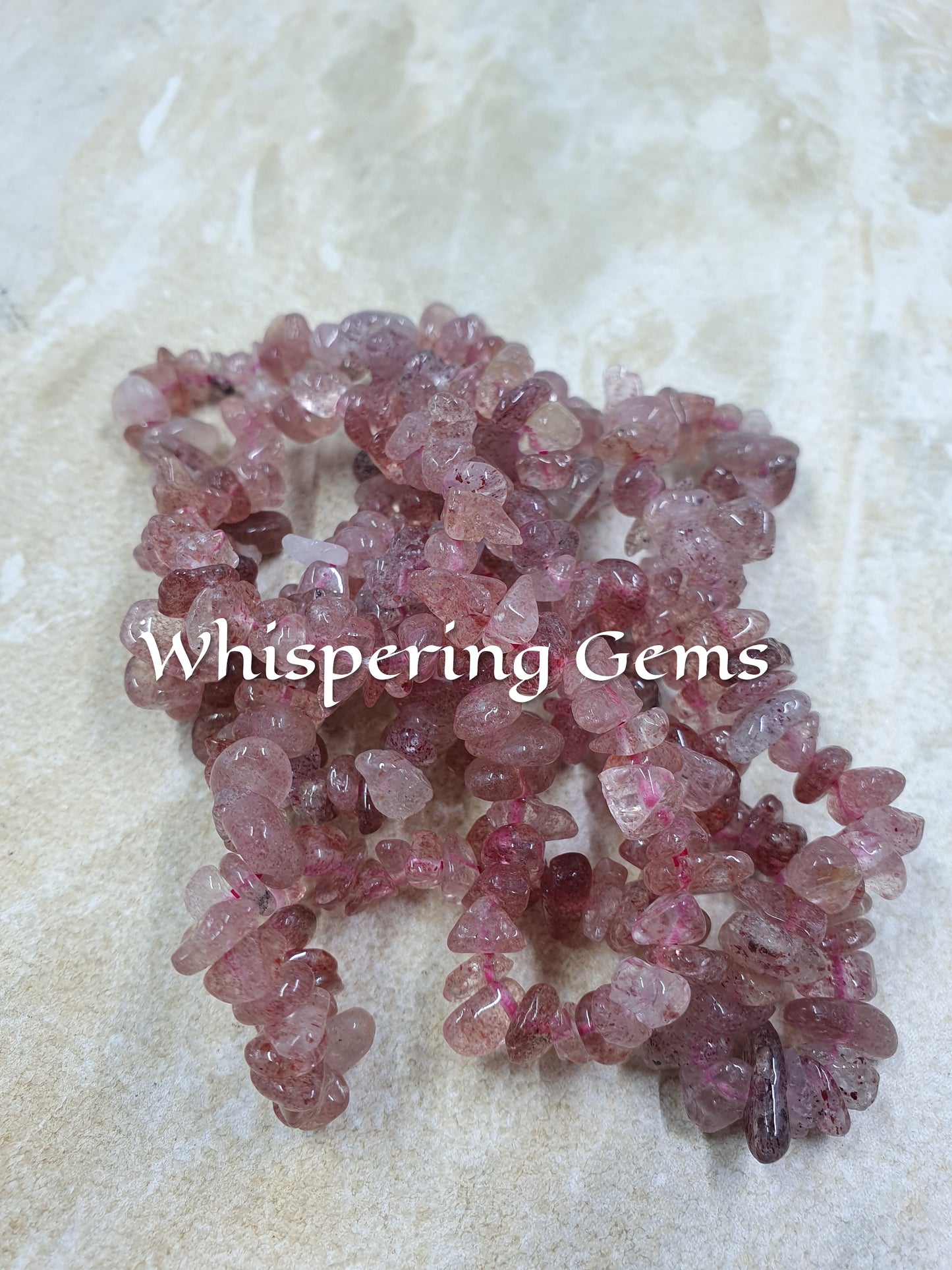 Fire Quartz Crystal Chip Bracelet