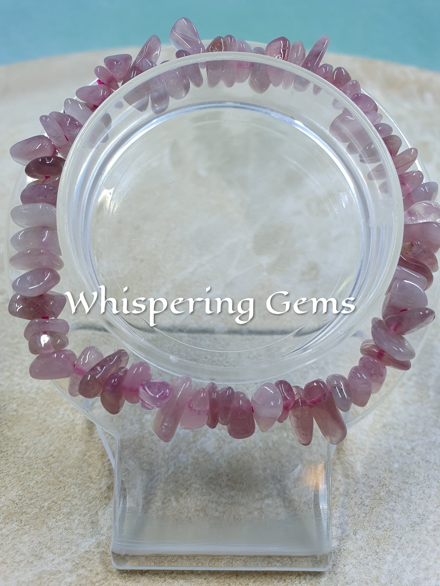 Strawberry Quartz Crystal Chip Bracelet