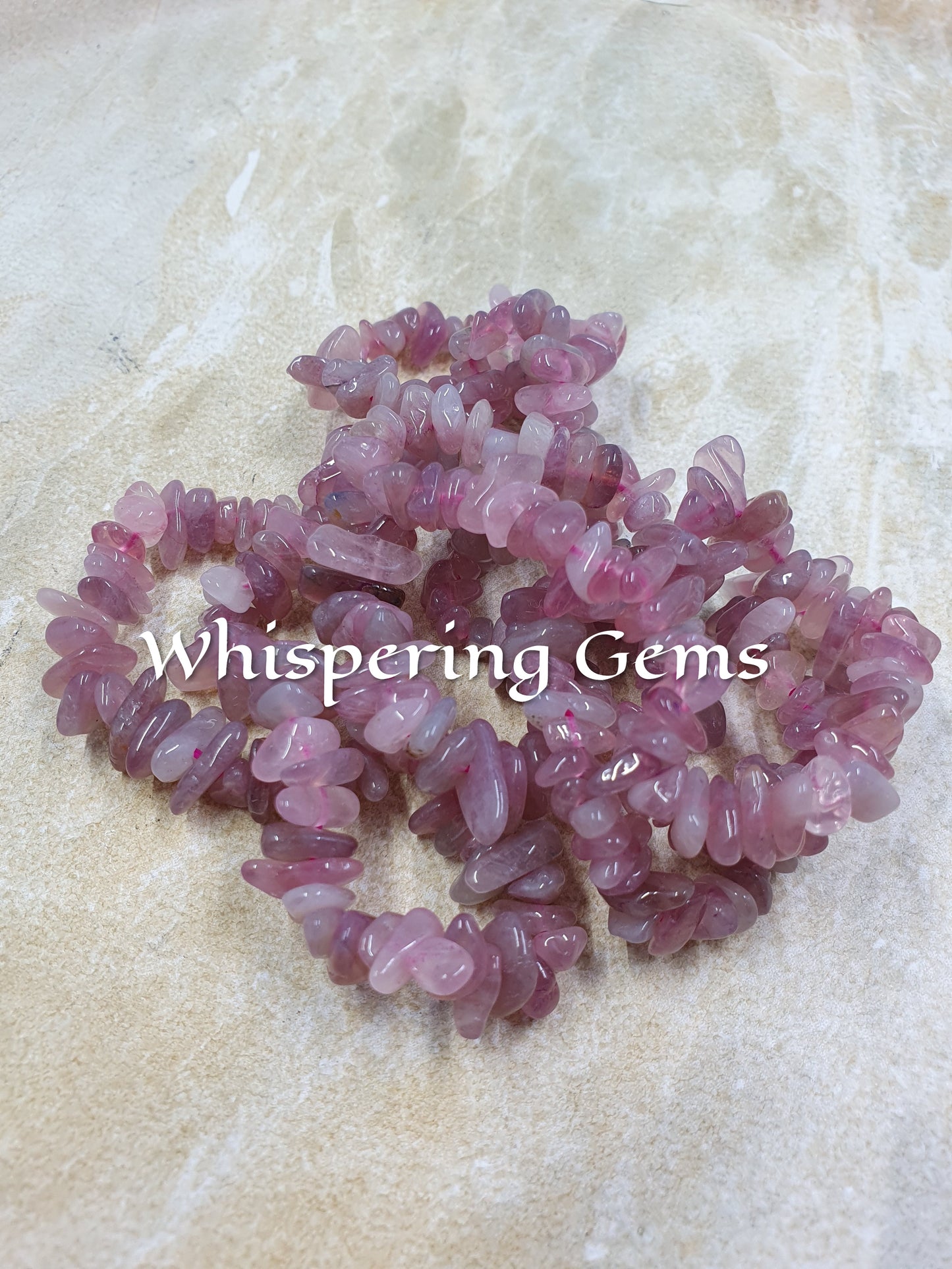 Strawberry Quartz Crystal Chip Bracelet