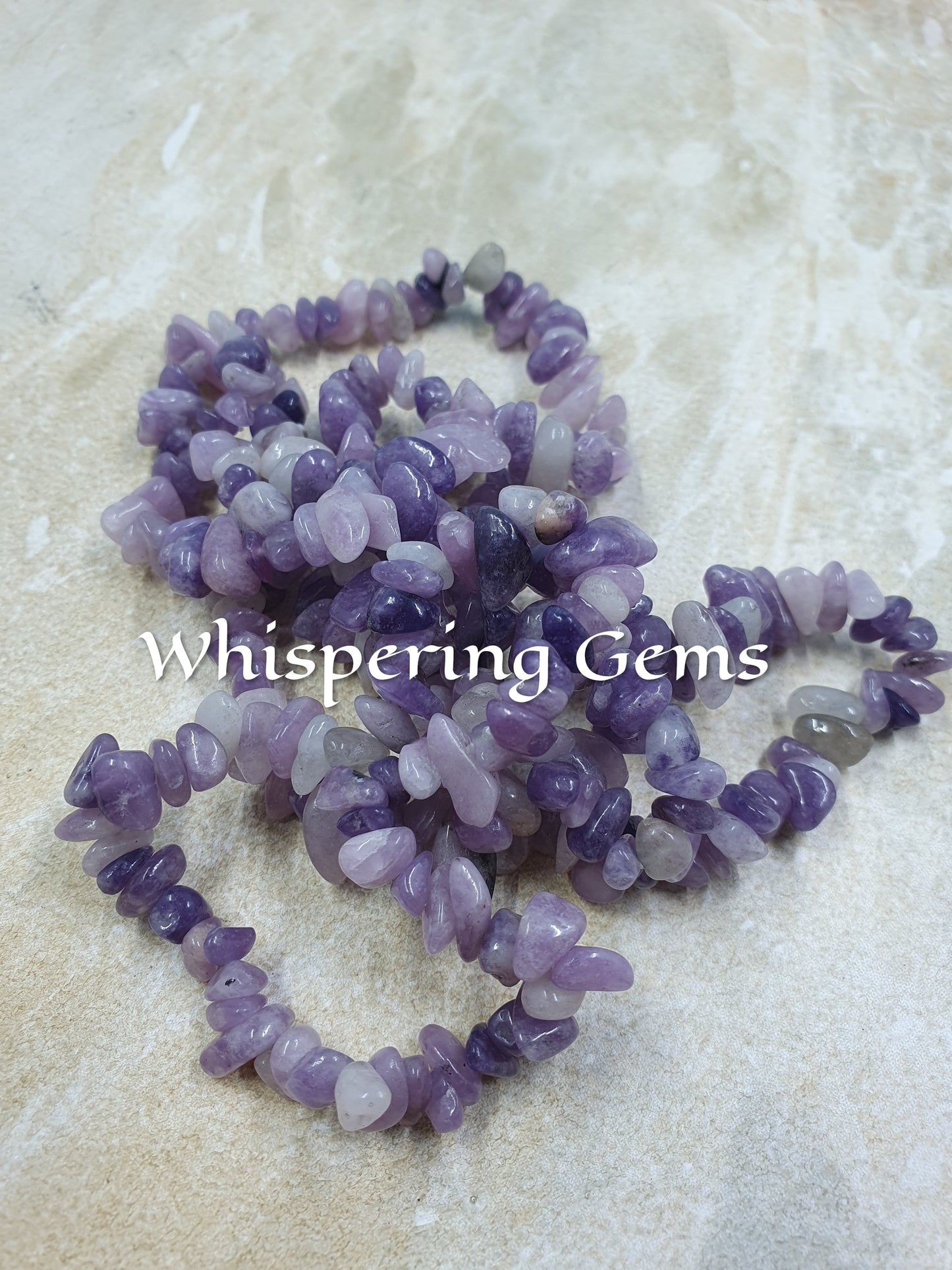 Lepidolite Crystal Chip Bracelet