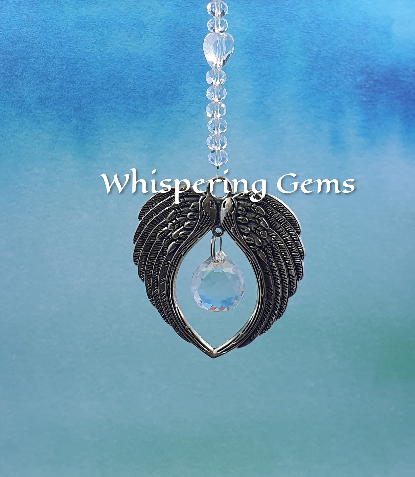 Angel Wing Clear Suncatcher #2