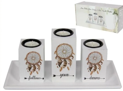 Follow Your Dreams 3 Piece Candle Holder