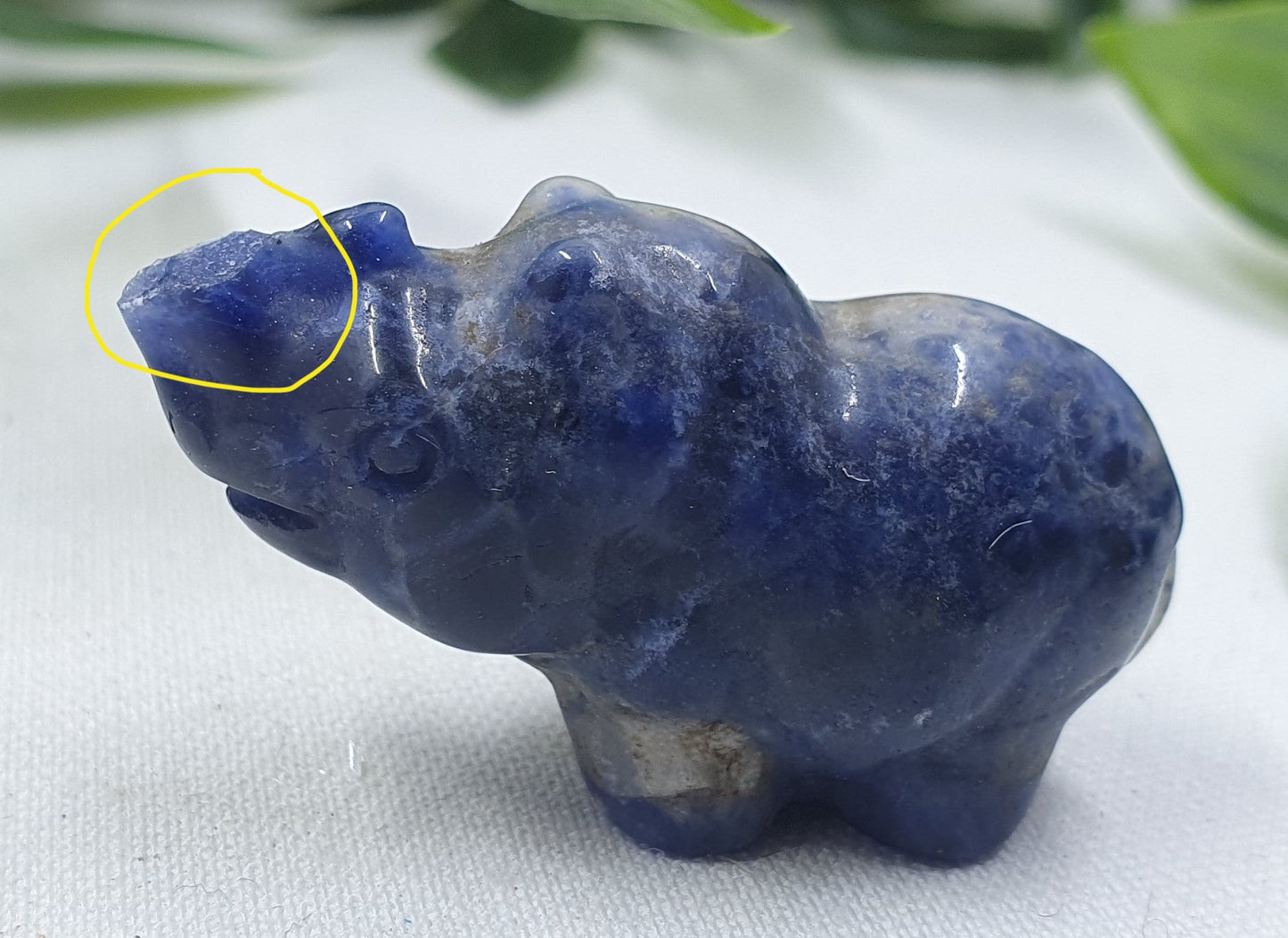 Damaged Item - Sodalite Rhinoceros Carving #1