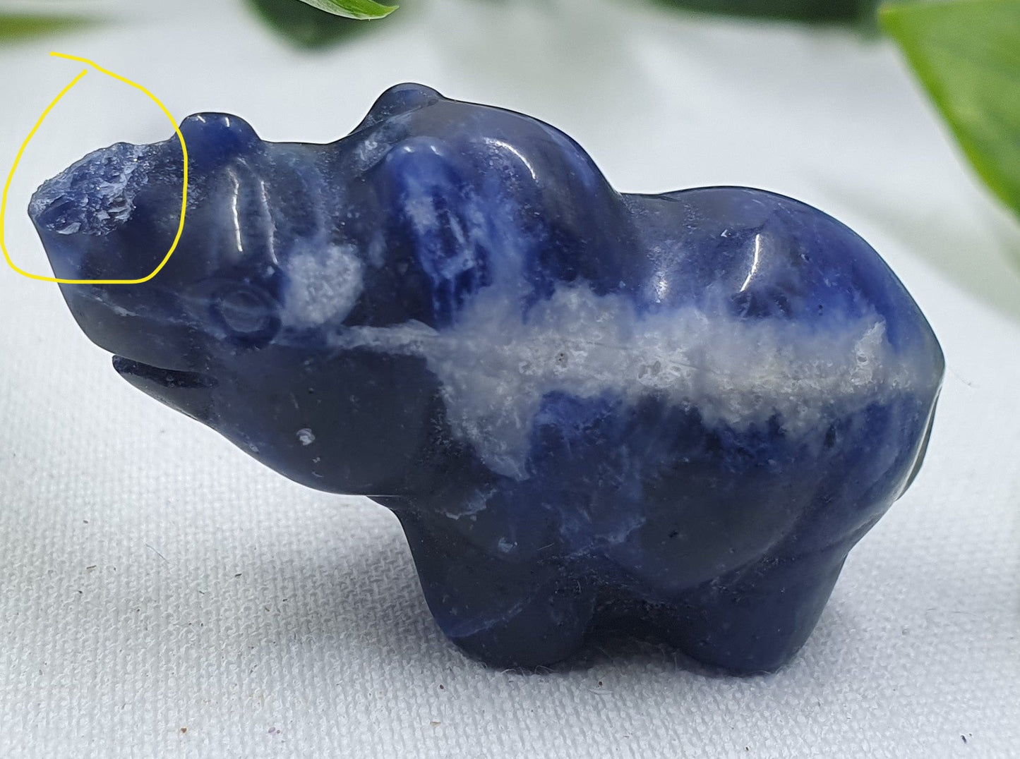 Damaged Item - Sodalite Rhinoceros Carving #2