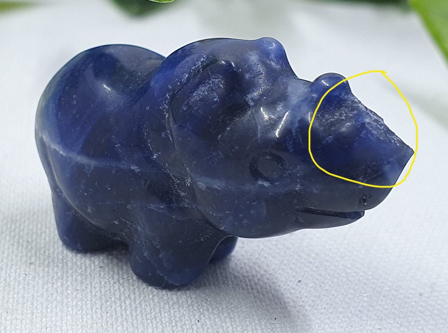 Damaged Item - Sodalite Rhinoceros Carving #2