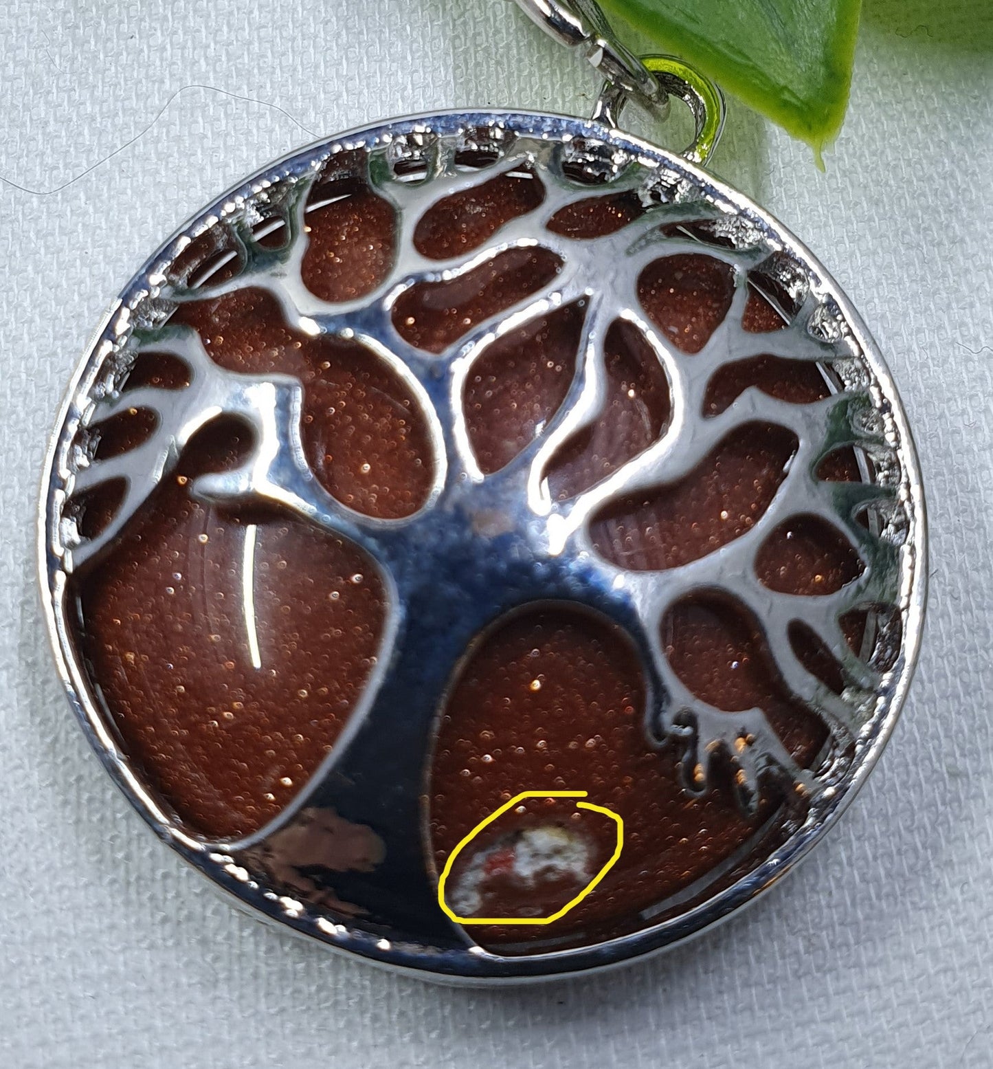 Damaged Item - Gold Sandstone Tree of Life Keychain #1